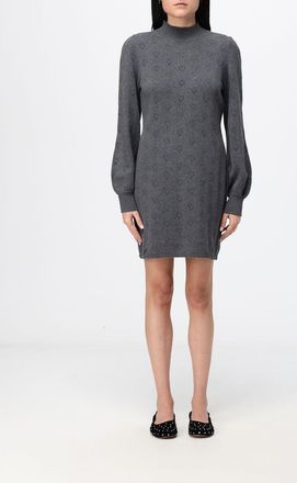 Twinset Open-Knit Cotton and Cashmere Turtleneck Mini Dress