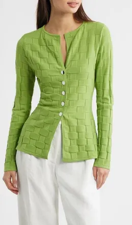 Aligne Olsen Knit Shirt in Apple Green at Nordstrom, Size 14
