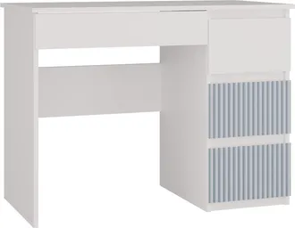 OEM Escritorio Funcional Con 4 Cajones, Blanco Y Azul, A La Derecha: &iexcl;perfecto Para La Habitaci&oacute;n De Un Ni&ntilde;o O Adolescente