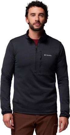 Columbia Mens Essential Hike Grid Fleece Half Zip Jacket, Black, L