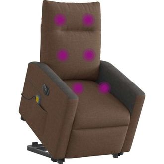 vidaXL Vidaxl - Sill&oacute;n De Masaje El&eacute;ctrico Reclinable Elevable Tela Marr&oacute;n