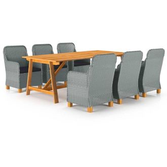 vidaXL 7 Pcs Dining Set Para Gray Garden