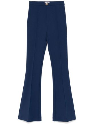 Elisabetta Franchi crepe flared trousers - women - Polyester/Elastane - 46 - Blue