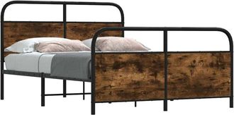 vidaXL Giroletto senza Materasso Rovere Fumo 120x200 cm in Truciolato - Vidaxl