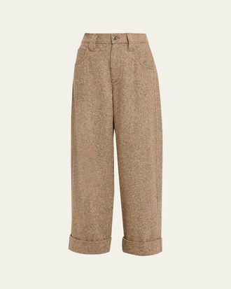 Brunello Cucinelli Donegal Wool Relaxed Trousers