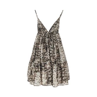 Pinko Snake-print muslin mini dress Woman 38