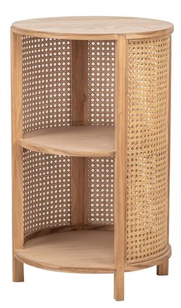 Nordlys Mesita de noche en madera y ratan natural