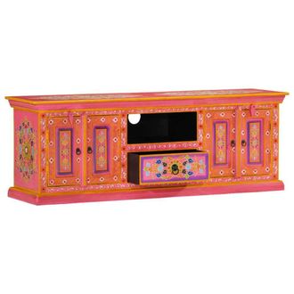 Berkfield Home TV Cabinet Pink 110x30x40 cm Solid Wood Mango | Size: 110 x 30 x 40 cm