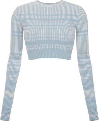 Elisabetta Franchi Jersey corto Mk 35M31E2-N98 - Dames - Ronde hals truien - Blauw - M - Truien & Vesten