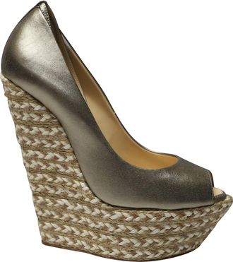 Giuseppe Zanotti Giuseppe Zanotti Pre-owned Womens Cumber 105 Wedge in Gold Leather - Size 39.5 EU/IT