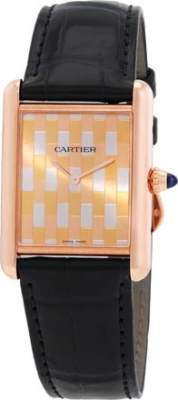 Cartier Tank Louis Cartier Hand Wind Gold Dial Mens Watch WGTA0176