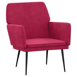 vidaXL Sill&oacute;n De Terciopelo Rojo Tinto 62x79x79 Cm Vidaxl