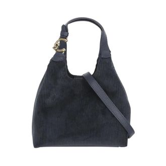Coccinelle C-Easy Corduroy Handtas - Dames - Tassen - Blauw - Maat: ONE Size Corduroy