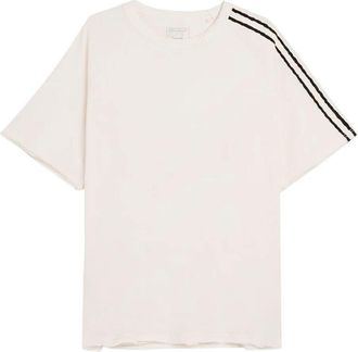 Yohji Yamamoto Raw Edge 3 Stripes Cotton T-Shirt Clothing