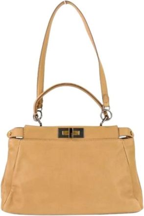 Fendi Pre-owned Handbags, female, Beige, Size: ONE SIZE Pre-owned Peekaboo Handbag