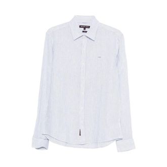 Michael Kors Heren, Overhemden, Blauw, Maat: M Linnen