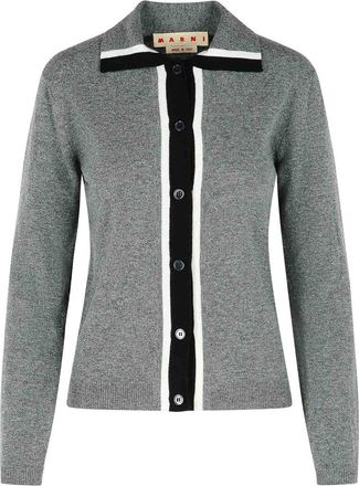 Marni Grey Virgin Wool Cardigan
