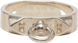 Herm&egrave;s Cyan Silver 925 Band Ring (Pre-Owned)