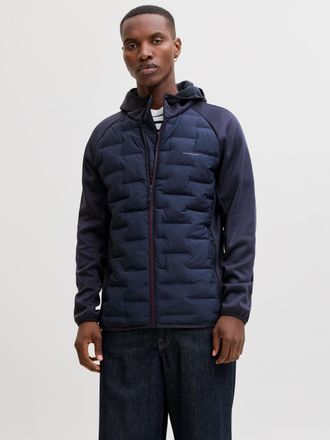 Jack & Jones Steppjacke JACK & JONES JJEPERFECT HYBRID JACKET NOOS, Herren, Gr. XXL, navy blazer, Steppware;Fleece, Obermaterial: 100% Polyester, unifarben, normal