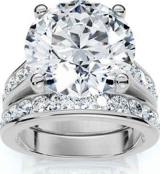 Pompeii3 Certified 6Ct Sharon Diamond Engagement Wedding Ring Set Gold Lab Grown