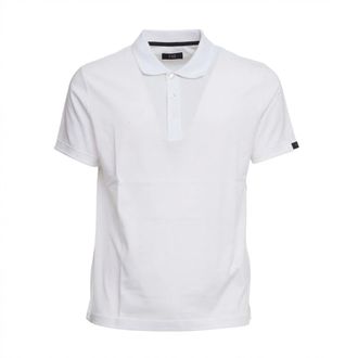 Fay Polo Shirts, male, White, Size: XL Short-Sleeved Cotton Polo Shirt
