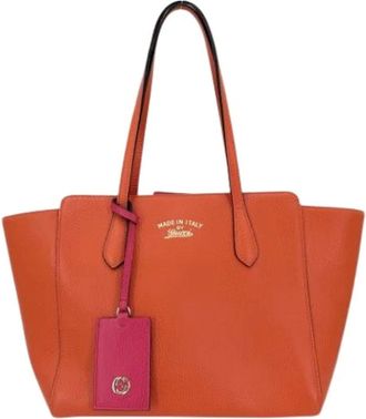 Gucci Pre-owned Vintage Tote Bag - Dames - Pre-owned - Oranje - Maat: ONE Size Leer