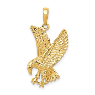 Diamond2Deal 14k Yellow Gold Eagle Charm Pendant