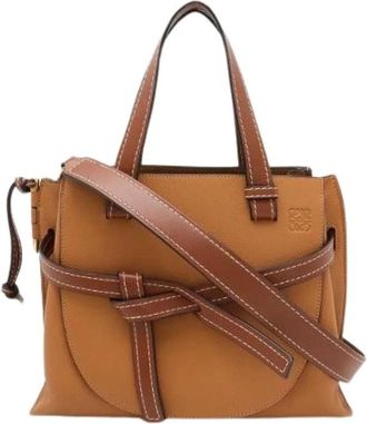 Loewe Pre-owned Handbags, female, Brown, Size: ONE SIZE Pre-owned Leather Shoulder Bag