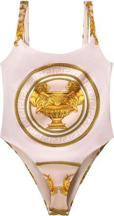 Versace La Coupe des Dieux swimsuit - women - Polyester/Elastane/Elastane/Polyester - 3 - Neutrals