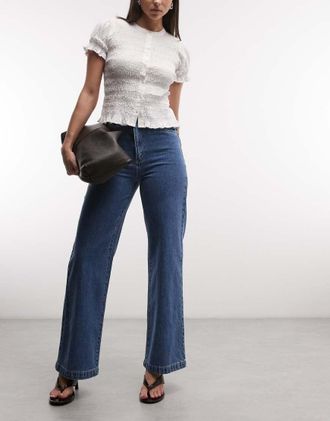 Abrand Abrand - 94 - Jeans dritti a vita alta lavaggio blu medio