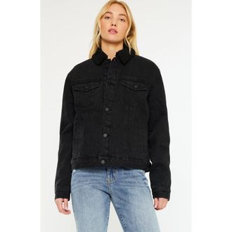 Kancan Sonny Trucker Jacket in Black at Nordstrom, Size X-Large