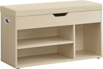 Vasagle Banco zapatero de 30 x 80 x 44 cm de color beige natural