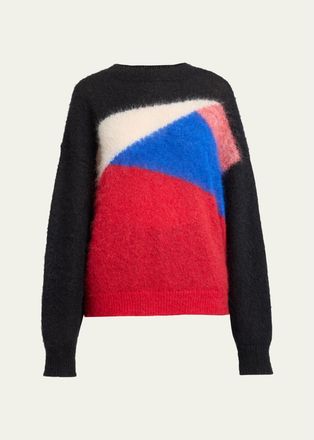 Isabel Marant Leoncia Colorblock Mohair-Wool Oversized Sweater