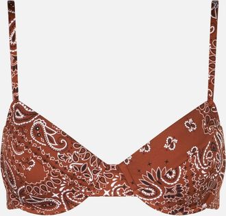 MC2 Saint Barth Brown Bandanna Print Underwired Bralette