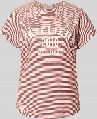 Mos Mosh Regular Fit T-Shirt mit Logo-Print in Hellrot, Gr&ouml;&szlig;e XL