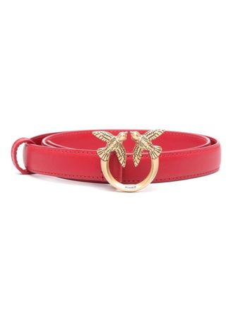 Pinko Love Birds thin leather belt - Red