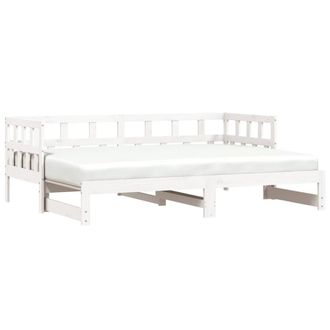 Berkfield Home Daybed with Trundle White 90x190 cm Solid Wood Pine