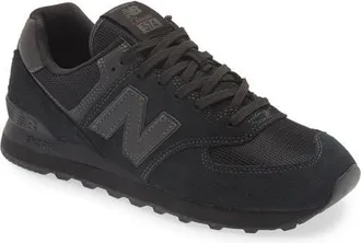 New Balance Gender Inclusive 574 Classic Sneaker in Black/black at Nordstrom, Size 12