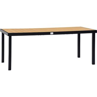 OUTSUNNY Mesa De Jard&iacute;n Rectangular Mesa De Comedor Exterior Para 8 Personas Con Encimera De Listones Y Estructura De Aluminio Para Terraza Balc&oacute;n 190x90x74 Cm