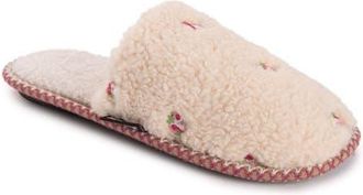 Muk Luks Novelty Punch Needle Scuff Slipper in Cream Floral at Nordstrom, Size Medium