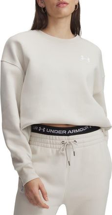 Under Armour Icon Fleece Crewneck Sweatshirt in Summit White //White at Nordstrom, Size Xx-Large