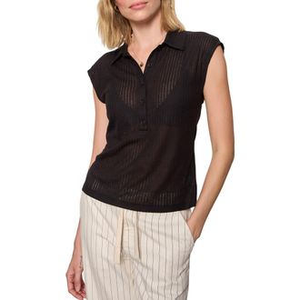 Sanctuary Everyday Muse Collared Top in Black at Nordstrom, Size X-Large