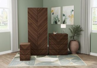 GFW Catania 3 Piece Bedroom Set in Walnut
