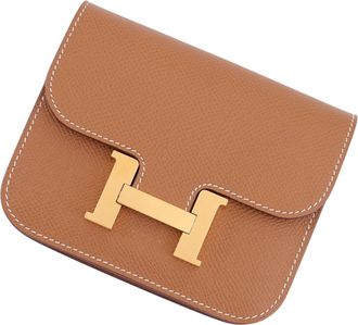 Herm&egrave;s Gold Epsom Leather Wallet (Bi-Fold) (Pre-Owned)