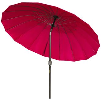 OUTSUNNY 2.6m Round Curved Adjustable Parasol Sun Umbrella Metal Pole Red | TJ Hughes