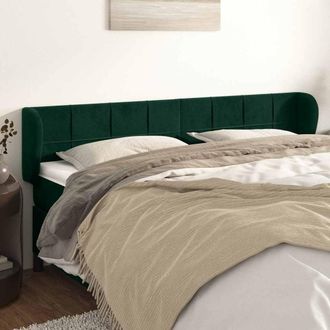 vidaXL Vidaxl Cabecero De Terciopelo Verde Oscuro 183x23x78/88 Cm