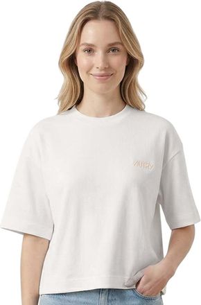 Autry White Crew Neck Logo T-Shirt
