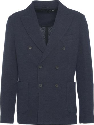 Circolo 1901 Moderne dubbelrijige blazer in blauw - Heren - Blazers - Blauw - M - Katoen - Jassen