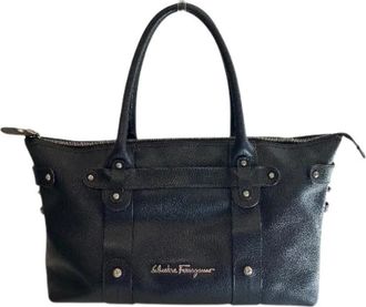 Ferragamo Pre-owned Handbags, female, Black, Size: ONE SIZE Pre-owned Leather Handbag