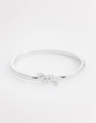 Abbott Lyon Bracciale rigido con nodo attorcigliato tonalit&agrave; argento